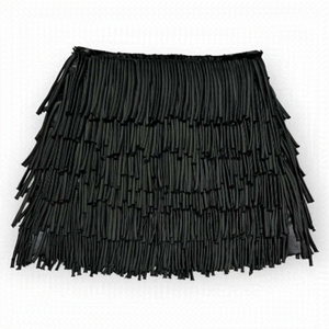 Pierre Balmain Silk Fringe Trim Accent Luxury Designer Mini Skirt Womens Medium